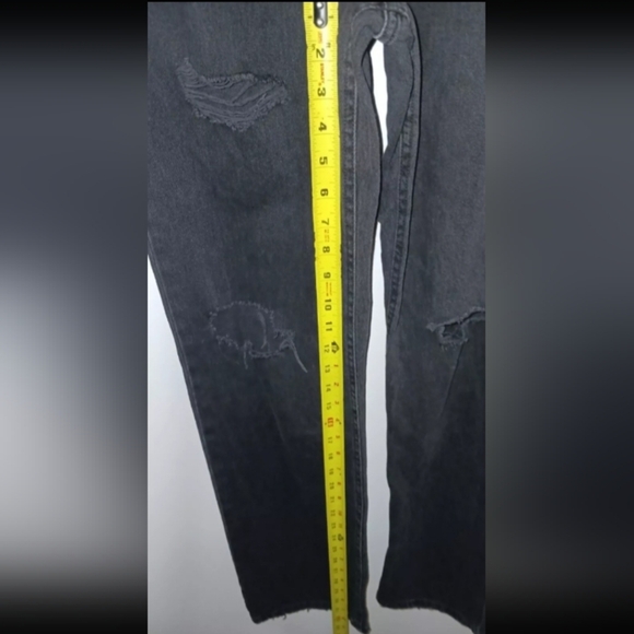 Aeropostale Women's 90S Baggy Jeans Black 12R Regular Distressed - Picture 13 of 14